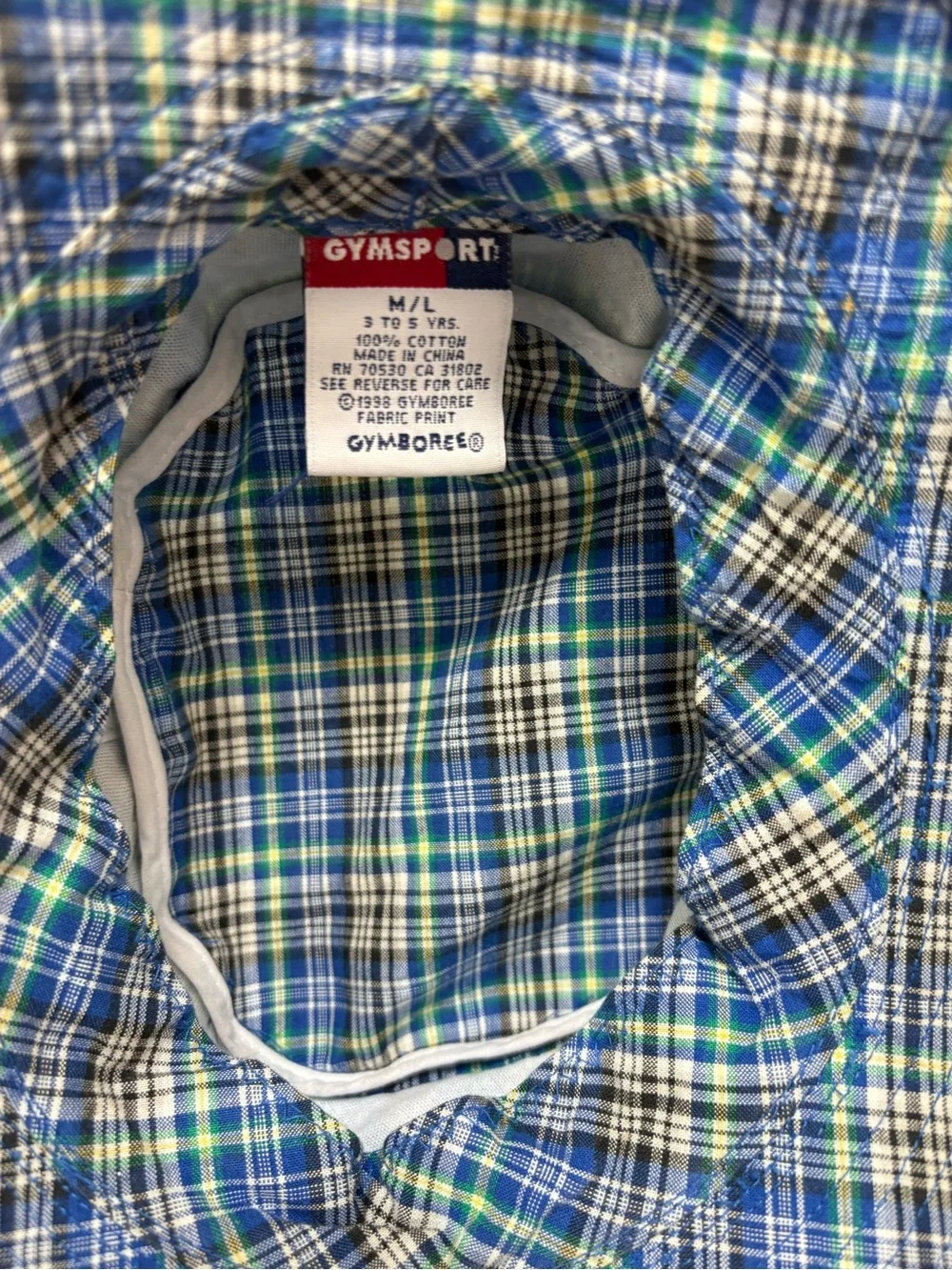 Gymboree vintage 3-5years Plaid Bucket Hat in Blue & Green